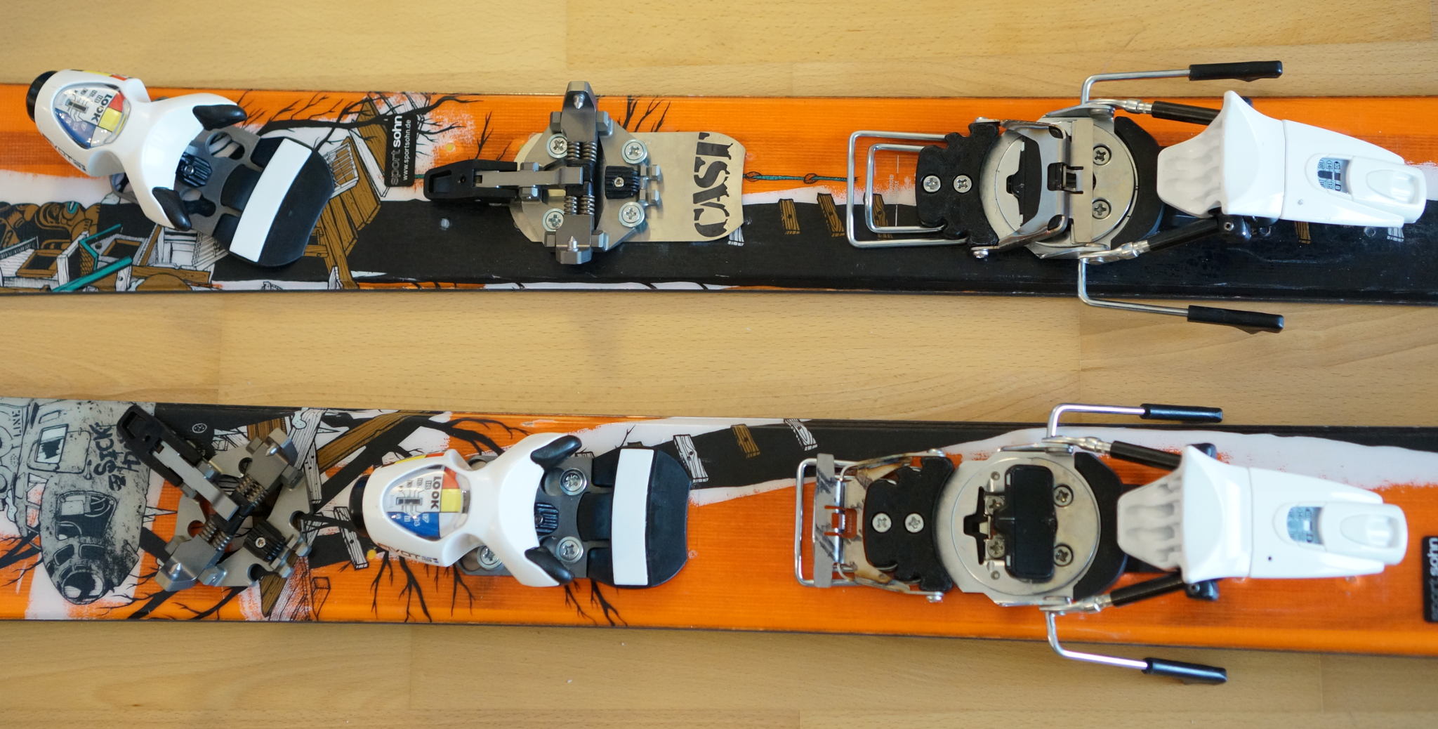 CAST Freetour mounted to skis