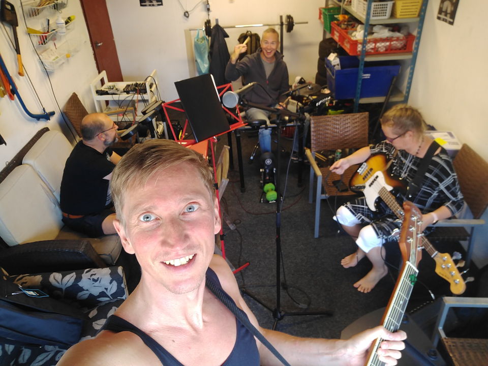 Band in a garage